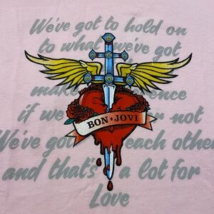 Womens pink Bon Jovi tshirt. New never worn NWOT